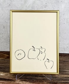 Minimalist Line Sketch Of Apples