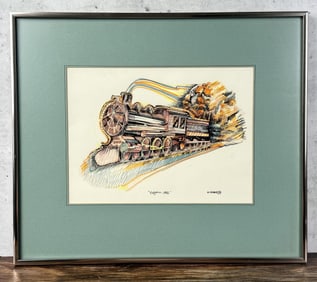 Monte Dolack Engine 1356 Watercolor Painting