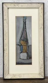 Walter Hook Wine Bottle Gouache Painting