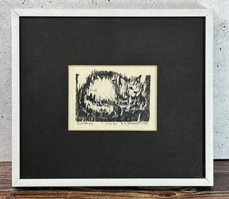 Cleopatra Cat Woodblock Print