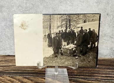 Gold Miner Burial in Forest RPPC Postcard