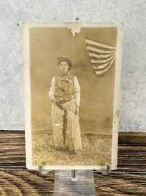 Cowboy Sheriff in Wooly Chaps RPPC Postcard