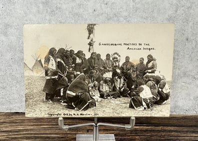 Indians Gambling RPPC Postcard