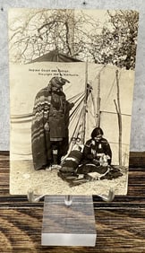 Indian Chief and Family RPPC Postcard