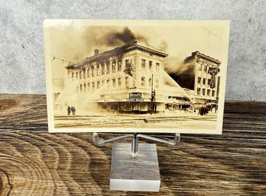 1942 Missoula Montana Yandts Fire RPPC Postcard