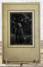 African American Man Riding Horse Tintype Photo