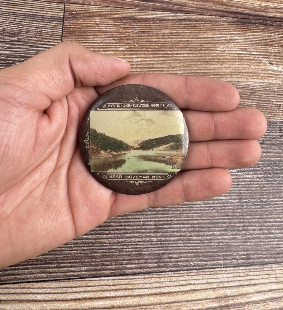 Mystic Lake Bozeman Montana Celluloid Mirror (1 of 4)