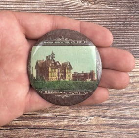 Bozeman Montana College Celluloid Pocket Mirror