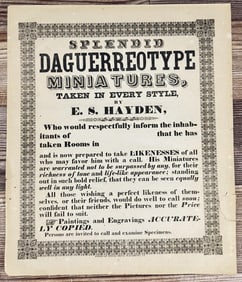 E.S. Hayden Daguerreotype Miniatures Broadside