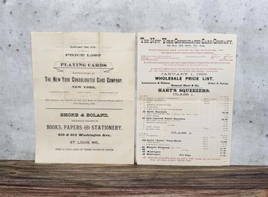 New York Consolidated Card Company Price List