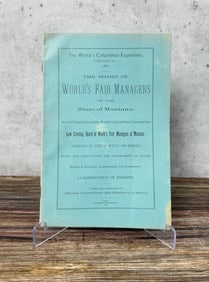 Worlds Columbian Exposition State of Motnana