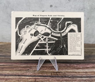 Map of Niagara Falls Swiss Wood Carvings Blotter