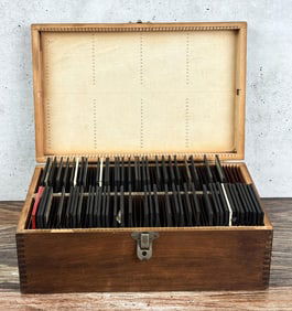 Collection of Antique Glass Magic Lantern Slides