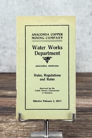 Anaconda Copper Mining Company Water Works