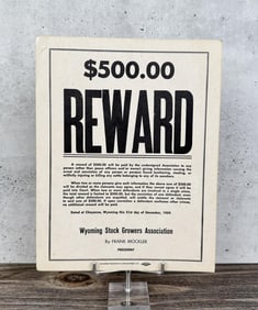 Wyoming Stock Growers Association Wanted Poster