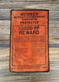 Montana Stockgrowers Association Reward Sign