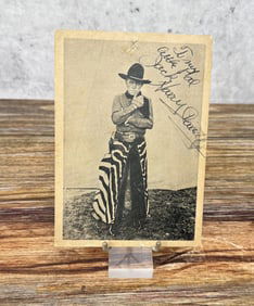 Harey Carey Cowboy Signed Postcard