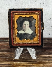 Antique Daguerreotype Photo Bobbed Hair Woman