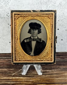 Antique Ambrotype Photo Fancy Bowtie