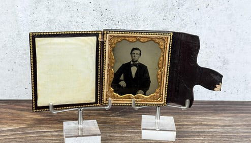 Antique Tintype Photo Fancy Bowtie