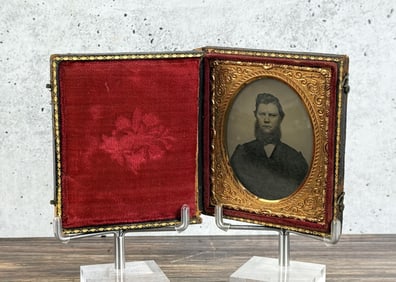 Antique Ambrotype Photo Man with Beard