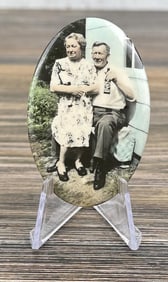 Celluloid Photo Pocket Mirror Drunk Couple