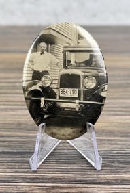 Celluloid Photo Pocket Mirror 1927 Ohio Car