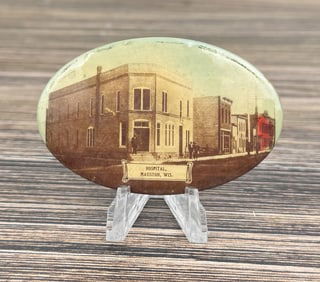 Celluloid Photo Pocket Mirror Mauston Wisconsin