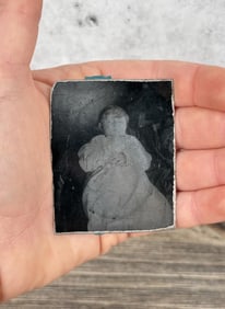 Antique Post Mortem Baby Tintype Photo