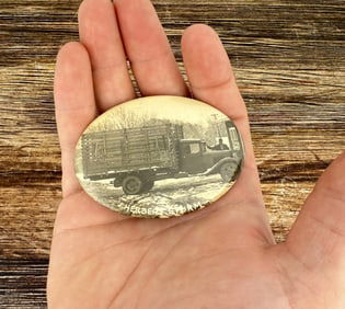Farm Truck Celluloid Pocket Mirror