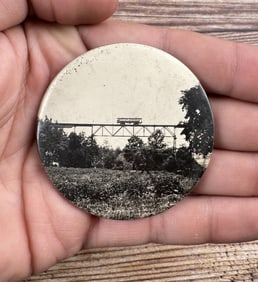 Elevated Railroad Celluloid Pocket Mirror