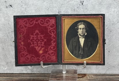 Antique Daguerreotype Photo Fancy Bowtie