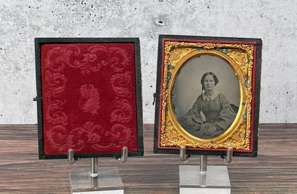 Antique Ambrotype Photo Woman in Bonnet