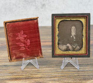 Antique Daguerreotype Photo Woman In Mourning