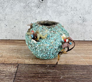Zuni Pueblo Turquoise Fetish Pot