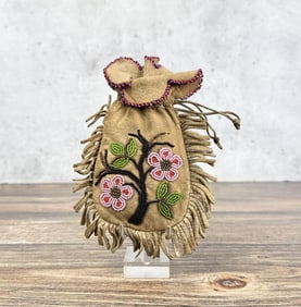 Plateau Native American Indian Beaded Tobacco Bag