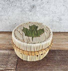 Antique Ojibwe Indian Birch Bark Quilled Box