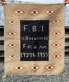 F.B.I. Named Navajo Indian Rug Gerald B. Norris