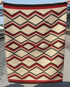 Transitional Navajo Indian Ganado Eye Dazzler Rug