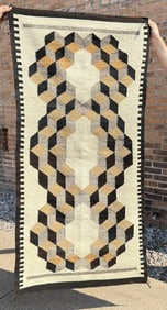 Navajo Indian Geometric Escher Cube Rug