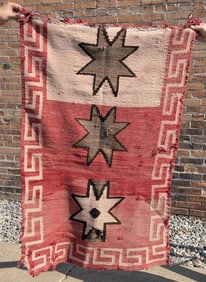 Navajo Indian Valero Star Saddle Blanket Rug