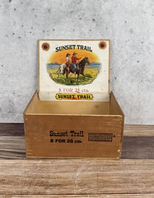 Sunset Trail Western Cowboy Cigar Box