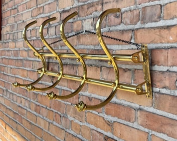 Antique Railroad Brass Wall Mount Luggage Rack