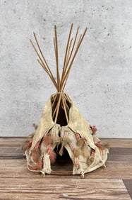 Sioux Native American Indian Quilled Model Tipi