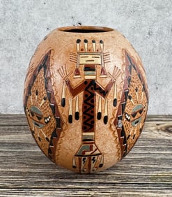 Nancy Ann Chilly Navajo Yei Pottery Vase