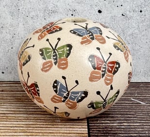 Celia Lopez Mata Ortiz Butterfly Seed Pot