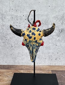 Eric Thorsen Painted Buffalo Skull Ornament