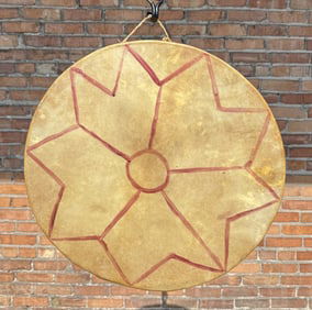 Native American Indian Painted Rawhide Drum