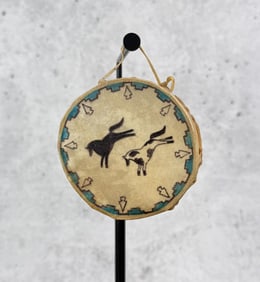Miniature Native American Indian Rawhide Drum
