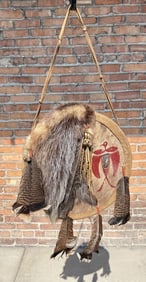Native American Indian Painted Rawhide Shield